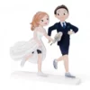 M-W919-Figura Madera Novios Running