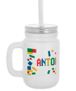 Jarra con Pajita de Cristal Nombre Lego