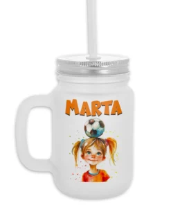 Jarra con Pajita de Cristal Nombre Niña Pajarito