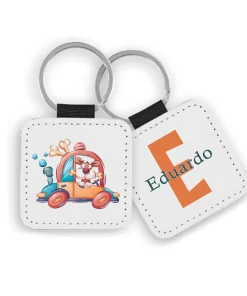 Alternative view of Llavero Cuadrado personalizado con diseño elegido
