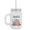 Jarra con Pajita de Cristal Nombre Dog Car