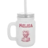 Jarra con Pajita de Cristal Nombre Miau